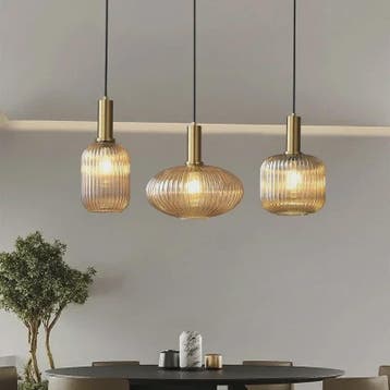 Moderne Ribbel Glazen Hanglamp - Scandinavisch Design in Gro, Verzenden, Nieuw