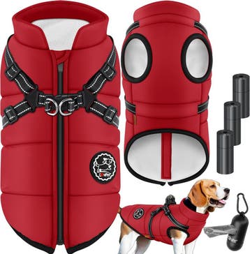 Hondenjas - Hondentrui - Winter - XL - Rood - LOVPET®, Dieren en Toebehoren, Verzenden, Zo goed als nieuw