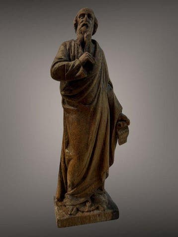 sculptuur, Mozes en de tien geboden - 34 cm - Eik - 1800