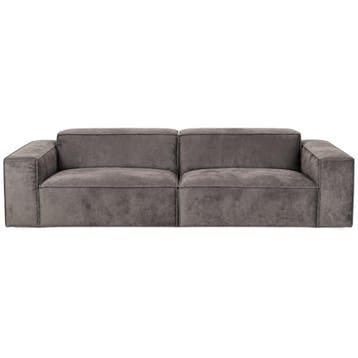 Antraciet Fluwelen Bank - 3-Zitsbank - Ongebruikt, Huis en Inrichting, Banken | Bankstellen, 250 tot 300 cm, 100 tot 125 cm, Driepersoons