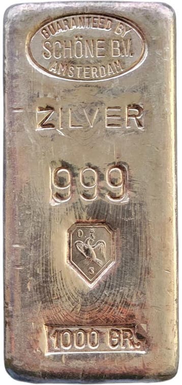 Schöne Edelmetaal B.V Amsterdam 1 kg zilverbaar, Verzenden, Zilver