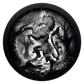 Niue. 2 Dollars 2023 1 oz Niue Scottish Black Unicorn Black