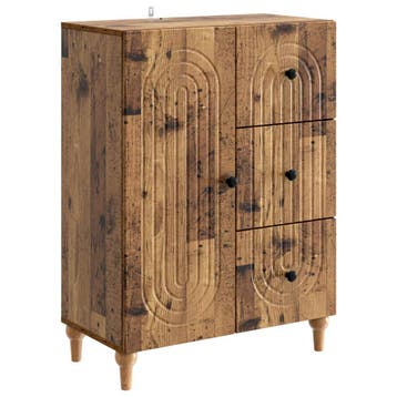 vidaXL Dressoir met lade Oud hout 66 x 34,5 x 90 cm Bewerkt, Verzenden, Nieuw, Overige houtsoorten, Minder dan 50 cm