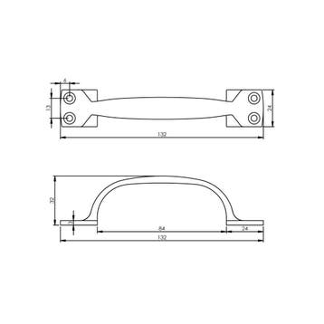 Intersteel Handgreep 130mm - chroom, Verzenden, Nieuw