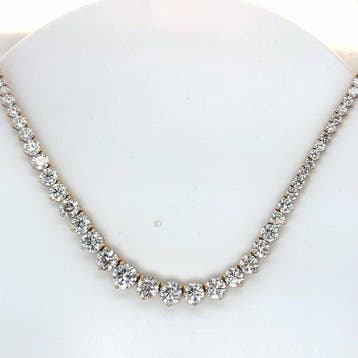 Halsketting - 14 karaat Geel goud - 30.00ct. tw. Diamant, Nieuw