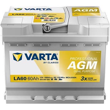 VARTA LA60 Professional AGM accu | 840 060 068 | 12V 60Ah 6, Ophalen of Verzenden, Nieuw