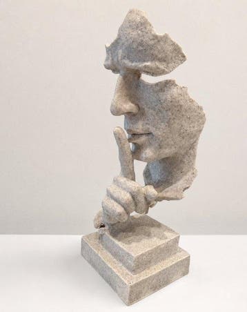 Figuur - Silent Face Sculpture - Hars, Antiek en Kunst
