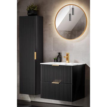 Badkamermeubel Polaris Zwart 60CM (Badkamermeubels), Ophalen of Verzenden, Nieuw