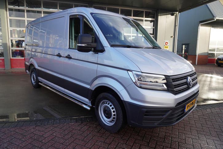 Volkswagen Crafter 35 2.0 TDI 177 PK L3H2 Automaat, Auto's, Bestelauto's, Lease, Zwart, Automaat, Overige kleuren, Volkswagen