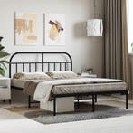vidaXL Bedframe met hoofdbord metaal zwart 140x200 cm, Huis en Inrichting, Slaapkamer | Bedden, Verzenden, Zwart, 140 cm, 200 cm