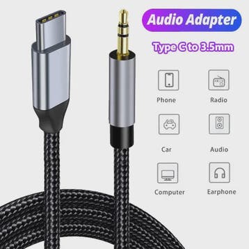 USB-C naar 3.5mm Jack Audio Kabel - Aux Adapter voor Telefoo, Verzenden, Nieuw