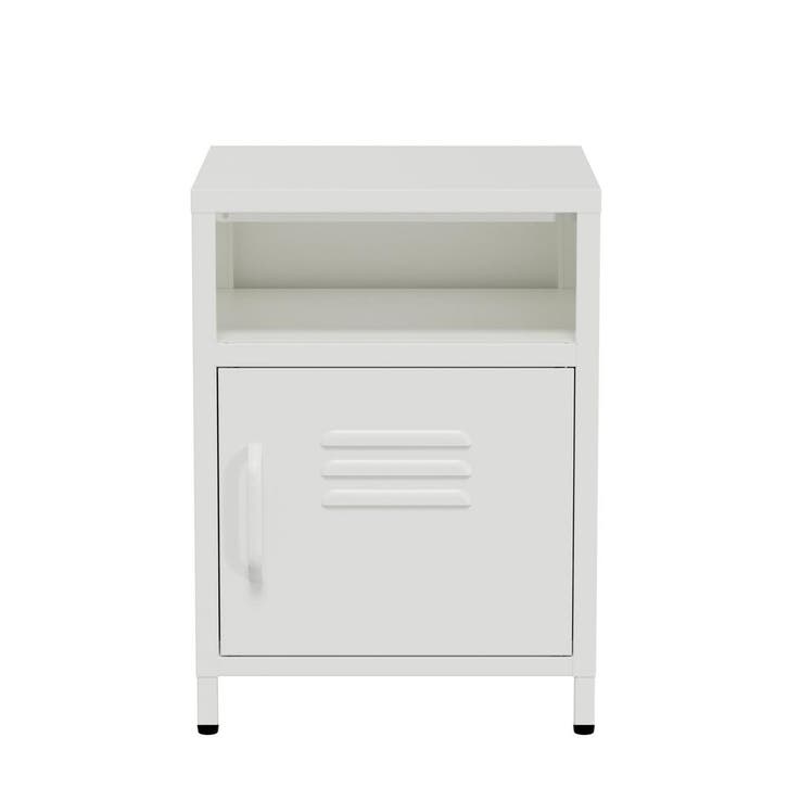 Nachtkastje | Bijzettafel | 40x40x55cm | Metaal | Wit, Huis en Inrichting, Slaapkamer | Nachtkastjes, Nieuw, Verzenden