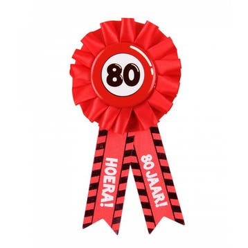 Party Rozet Rood 80 Jaar, Kleding | Dames, Ophalen of Verzenden, Nieuw