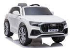 Kinderauto, AUDI Q8 Quattro S-line wit, leder, RC, eva, ETC, Ophalen of Verzenden, Nieuw
