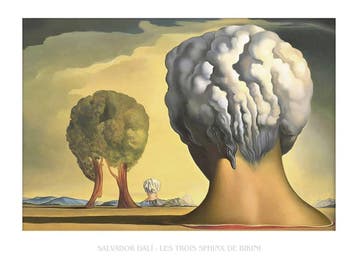 Kunstdruk Salvador Dali - Les Trois Sphinx de Bikini 80x60cm, Verzenden, Nieuw