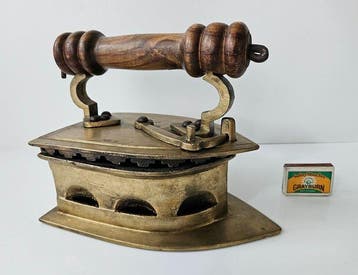Zeldzaam XXL - 5 kg ! - Strijkijzer - Messing, Antiek en Kunst