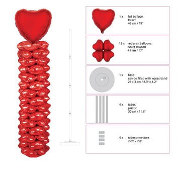 Folie ballonnenpilaar Valentijn Rood, Ophalen of Verzenden, Nieuw