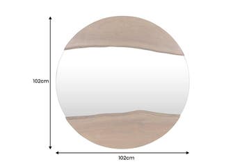 Wandspiegel LIVING EDGE 100 cm rond met natuurlijke rand,, Ophalen of Verzenden, Nieuw