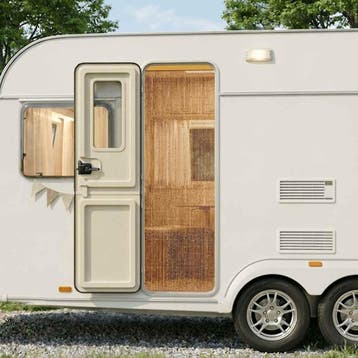 vidaXL Insectengordijn voor camper 56x185 cm bamboe, Verzenden, Nieuw, Bruin