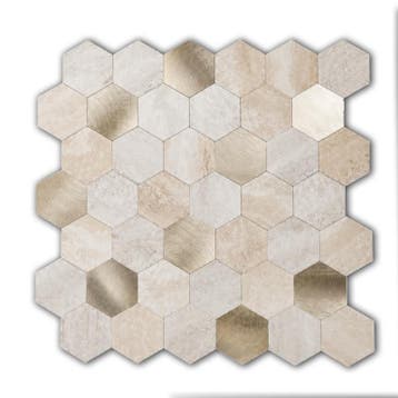 Zelfklevend Mozaïek Hexagon Beige, Nieuw