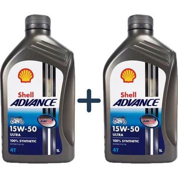 Shell Aanbieding: 2 X Advance 4T Ultra 15W50 1L, Verzenden