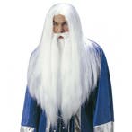 Witte Merlijn de tovenaar pruik deluxe - Herenpruiken, Verzenden, Nieuw
