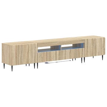 vidaXL 5-delige LED TV-kast Sonoma Eiken Bewerkt hout, Minder dan 50 cm, Verzenden, Nieuw, Minder dan 100 cm