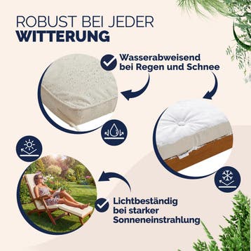 Ligbedkussen Crème 184,5x43x6cm (Ligbed - Lounge), Verzenden, Nieuw