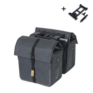 Basil Urban Dry fietstas in charcoal mêlee met 50 liter en M, Verzenden, Nieuw