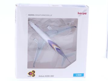 Schaal 1:500 Herpa 518147 Thai Airways Airbus A330-300 Re..., Ophalen of Verzenden, Zo goed als nieuw