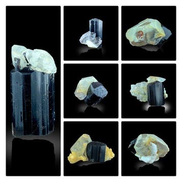 Zwarte toermalijn (Schorl) kristallen met kwartsmatrix –