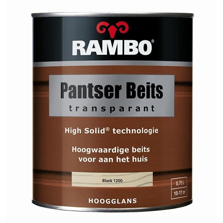 Rambo Pantserbeits Transparant Hoogglans - LICHT EIKEN 12..., Doe-het-zelf en Verbouw, Verf, Beits en Lak, Beits, Overige kleuren