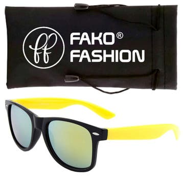 Fako Fashion - Zonnebril - Duo Tone - Zwart/Geel, Verzenden, Nieuw