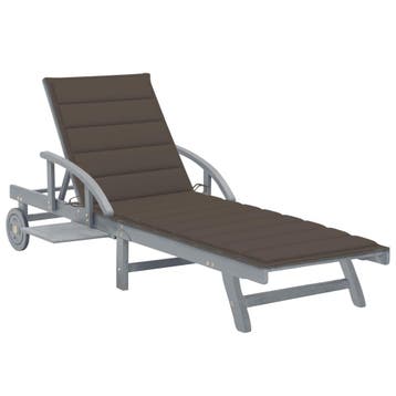 vidaXL Ligbed met kussen massief acaciahout, Tuin en Terras, Ligbedden, Verzenden, Nieuw