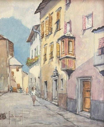 Guido Hanset (1910-1992) - Paese montano, entroterra ligure