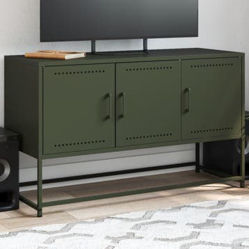 vidaXL Tv-meubel 100,5x39x60,5 cm staal olijfgroen, Minder dan 50 cm, Verzenden, 75 cm of meer, Nieuw
