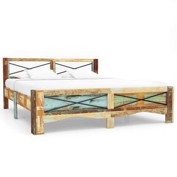 vidaXL Bedframe massief gerecycled hout 140x200 cm, Verzenden, 140 cm, 200 cm, Hout