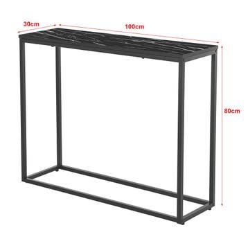 [en.casa] Console tafel Kittilä 80x100x30 cm zwart mat en ma, Verzenden, Nieuw