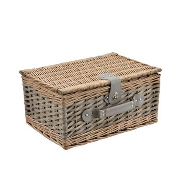 Picknickmand voor 4 personen - incl. inhoud - grijs, Verzenden, Nieuw