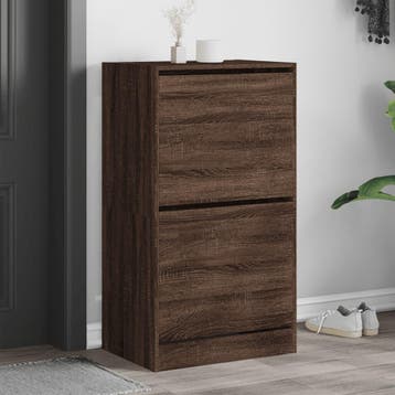 vidaXL Schoenenkast met 2 klaplades 60x42x108 cm bruin, Huis en Inrichting, Verzenden, Nieuw