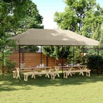 vidaXL Partytent Taupe 292 x 580 x 315 cm Oxford Stof, Verzenden, Nieuw, Partytent