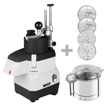 GGM Gastro | Compacte groentesnijmachine - 735W - incl. 4 |, Verzenden, Nieuw in verpakking, RVS Meubilair