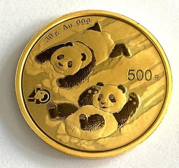 China. 500 Yuan 2022 - Panda - 30 g