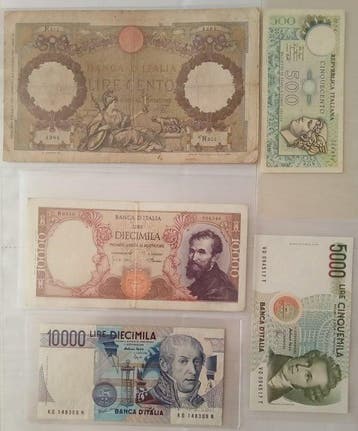 Italië. - 23 banknotes - various dates (Zonder minimumprijs), Postzegels en Munten