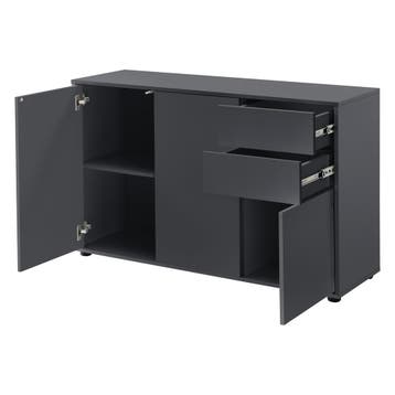 Commode Paarl druk en open 74x117x36 cm donkergrijs mat, Verzenden, Nieuw