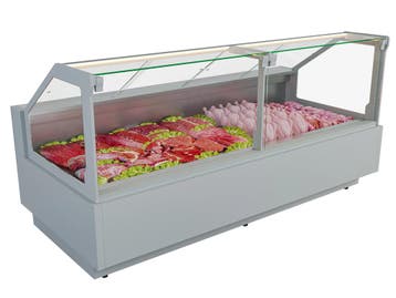 Rose koeltoonbank B250xD118xH125cm - grijs, Nieuw in verpakking