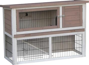 Konijnenhok Loft Urban Bruin – Modern Houten Buitenhok me., Dieren en Toebehoren, Knaagdieren en Konijnen | Hokken en Kooien, Verzenden