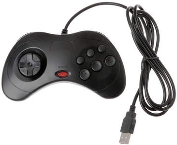 Sega Saturn style controller zwart USB, Spelcomputers en Games, Verzenden, Nieuw