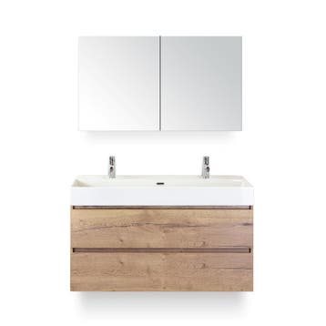 Maxx XL Badmeubelset 120 cm - Natuur Eiken - Wastafel Kube, Ophalen of Verzenden, Nieuw