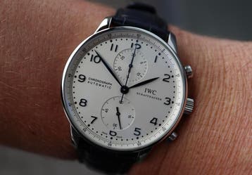 Horloge IWC Portuguese Chronograph Watch + service papers, Sieraden, Tassen en Uiterlijk, Overige merken, Staal, Polshorloge, Ophalen of Verzenden